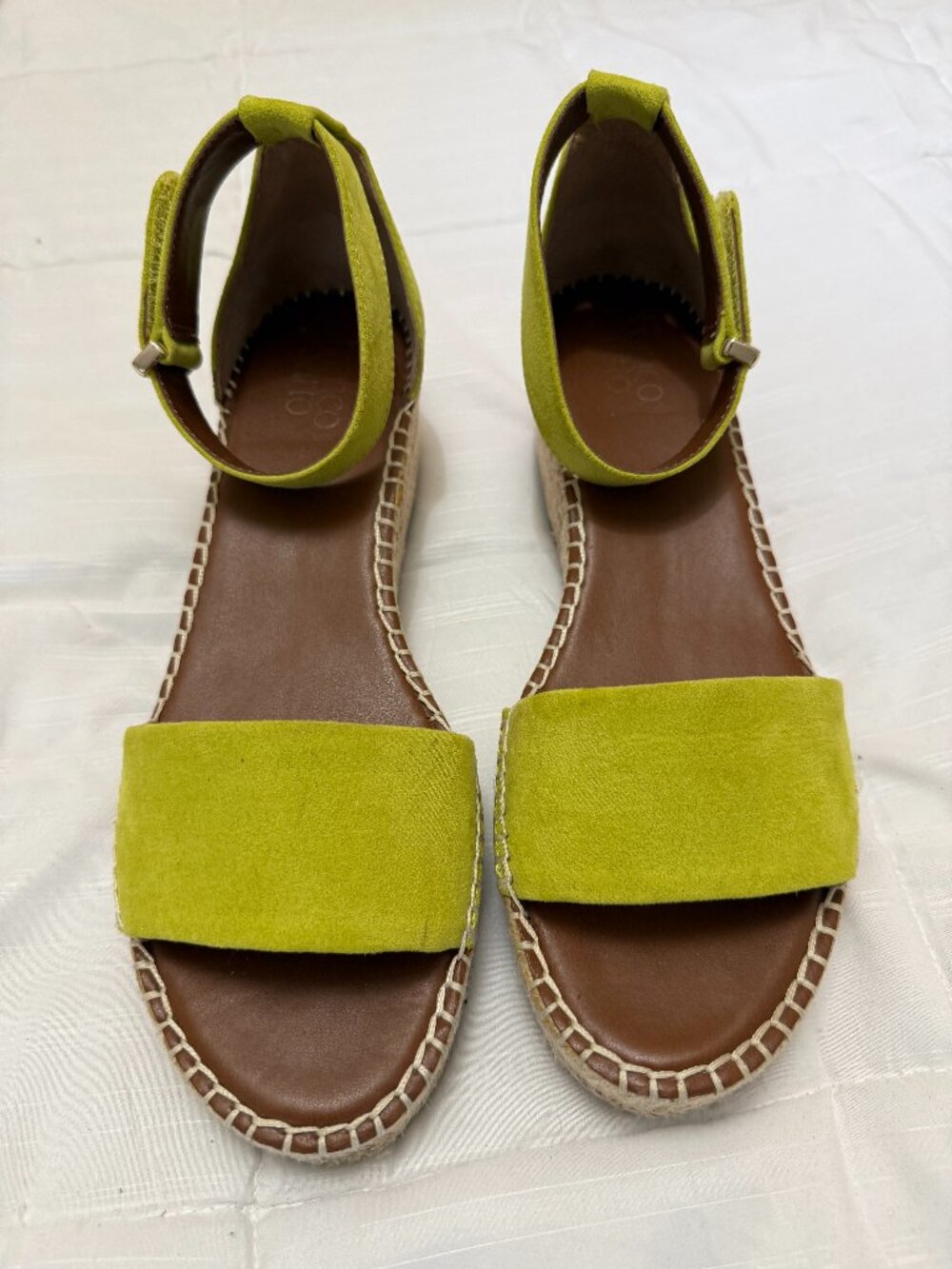 Franco Sarto Lime Green Suede Espadrille Sandals - Sz 10